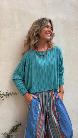 ANDREA, Camiseta Verde agua