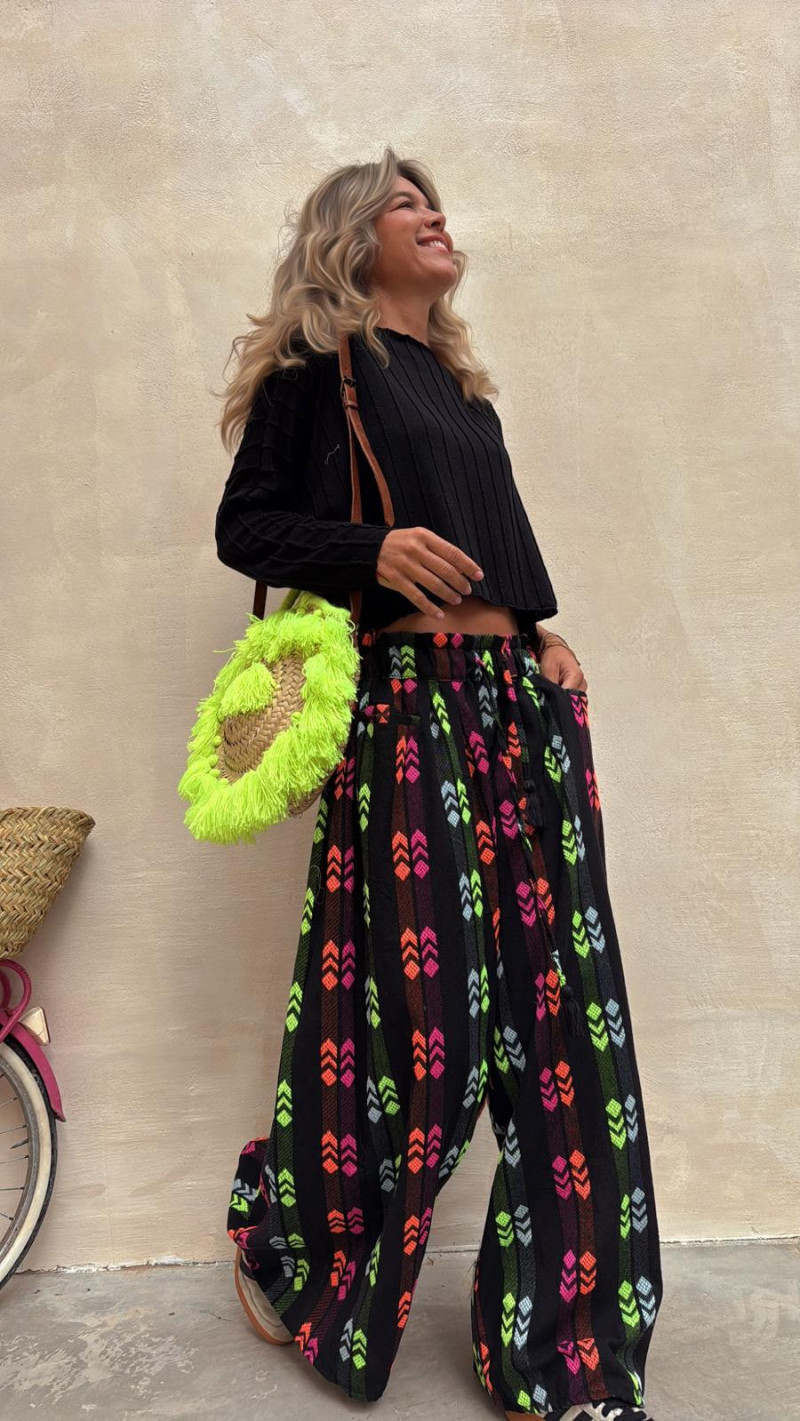 ZAIN pantalón, negro/fluor