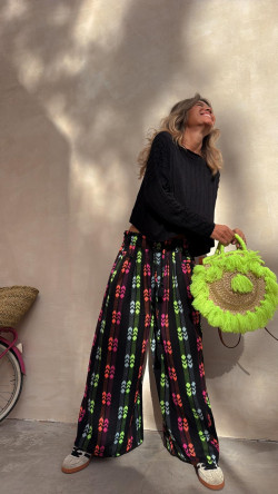 ZAIN pantalón, negro/fluor