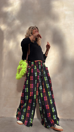 ZAIN pantalón, negro/fluor