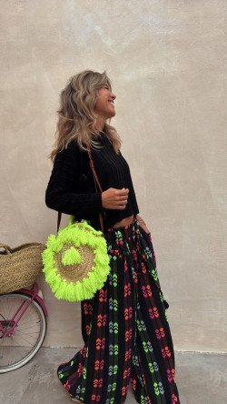 ZAIN pantalón, negro/fluor