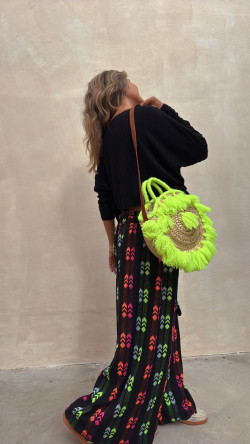 ZAIN pantalón, negro/fluor