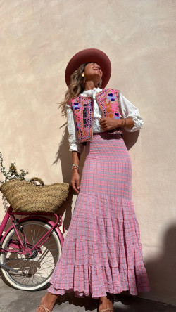 JAIDEE, Chaleco bordado azul