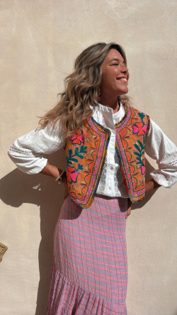 HANSA, Chaleco bordado Naranja