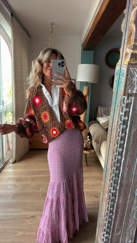 KANTIMA, Rebeca crochet marrón