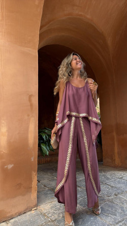 EITAN pantalón balinés, rosa viejo