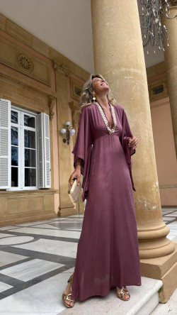 TESEO  caftán largo, rosa viejo