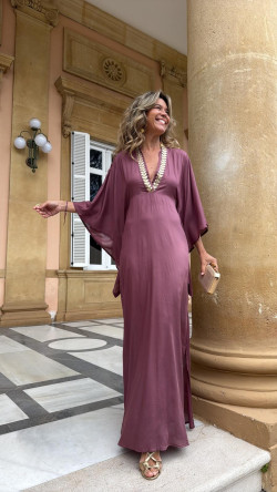 TESEO  caftán largo, rosa viejo