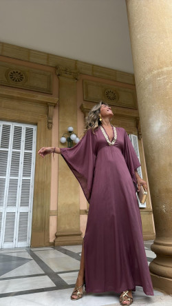 TESEO  caftán largo, rosa viejo