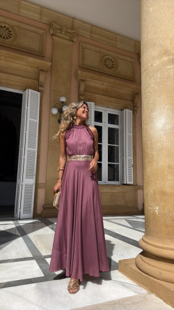 NADIN vestido largo, rosa viejo