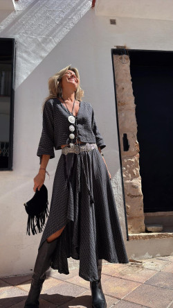 ROMEROS falda, negra/gris