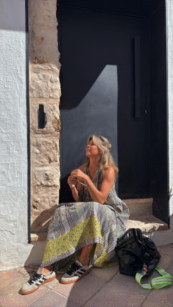 RETIEN vestido largo, cuadros