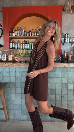 FELIX marrón/dorado, vestido corto