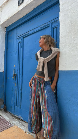 ZION pantalón, azul rayas