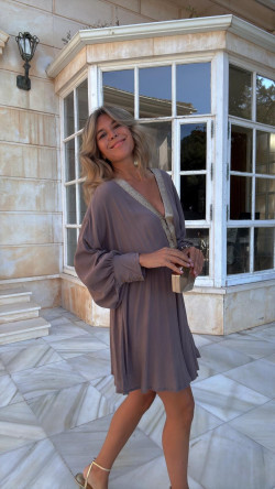 ESTERO vestido corto, taupe