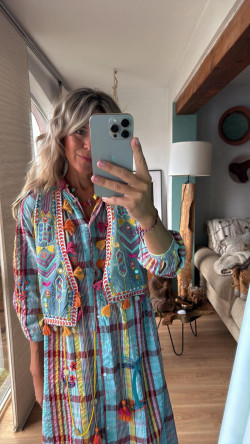 CASYE vestido camisero, turquesa