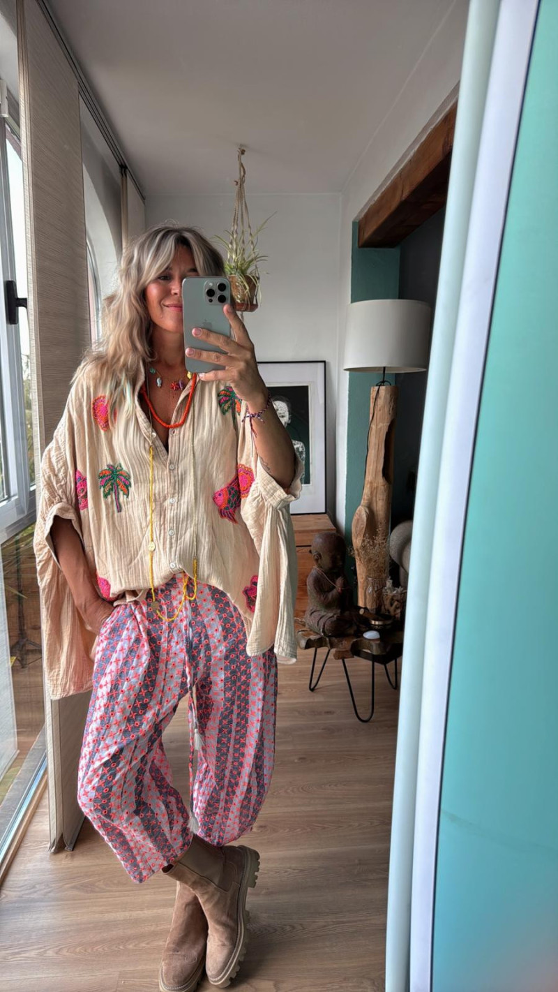 MAGO  pantalón, gris/rayas