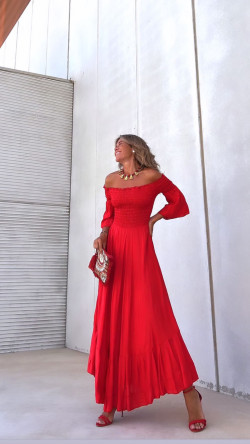 Olvera rojo, vestido largo