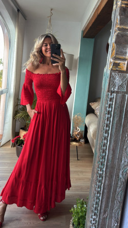 Olvera rojo, vestido largo