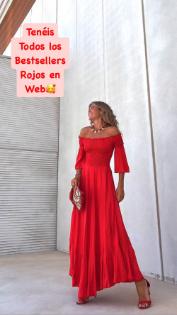 Olvera rojo, vestido largo