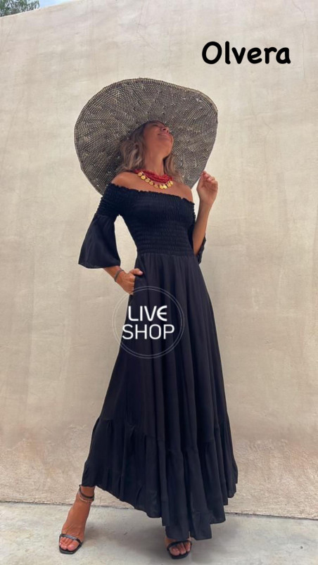 Olvera negro,vestido largo