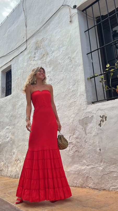 MARIA rojo, vestido largo