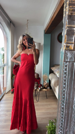 MARIA rojo, vestido largo