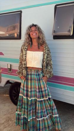 ARJONA, Verde Cuadros Falda