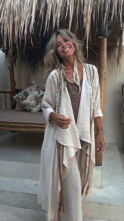 TERETIS caftán cáñamo, hueso