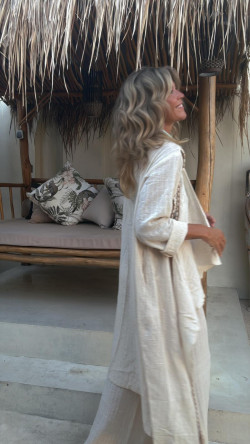 TERETIS caftán cáñamo, hueso