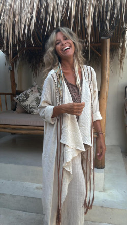 TERETIS caftán cáñamo, hueso