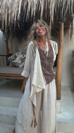 TERETIS caftán cáñamo, hueso