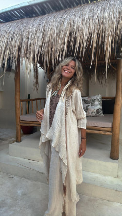 KOSTER pantalón cáñamo, hueso