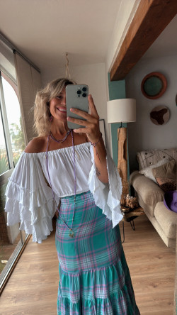 URANO top manga volante, blanco