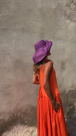 INDER vestido largo, naranja