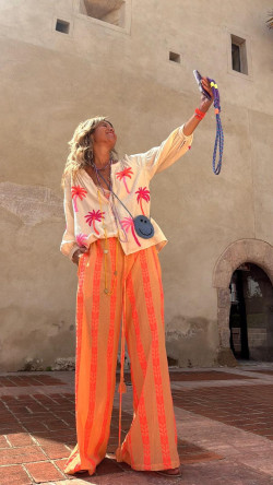 ISLA pantalón, melocotón/rosa