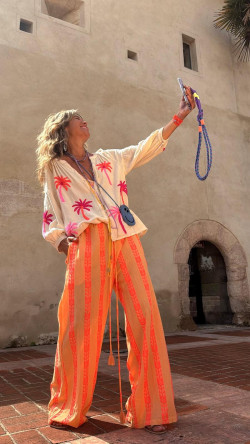 ISLA pantalón, melocotón/rosa