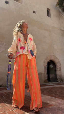 ISLA pantalón, melocotón/rosa