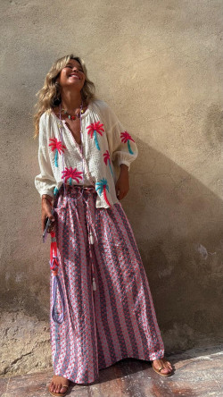 OCASO, Turquesa Roto Blusa