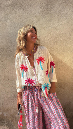 OCASO, Turquesa Roto Blusa