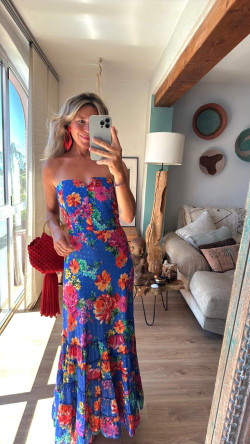 MARIA vestido largo, estampado