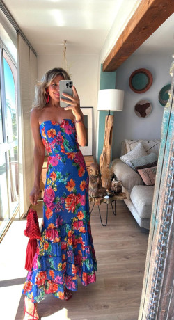 MARIA vestido largo, estampado