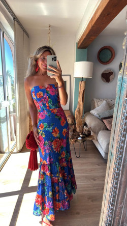 MARIA vestido largo, estampado