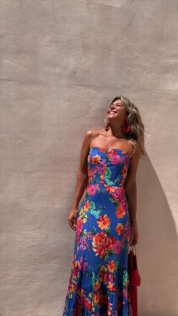 MARIA vestido largo, estampado