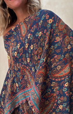 PASLEY Conjunto plisado, azul estampado