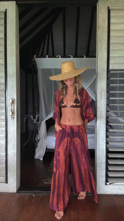 BAIRE pantalón tie burdeos/teja