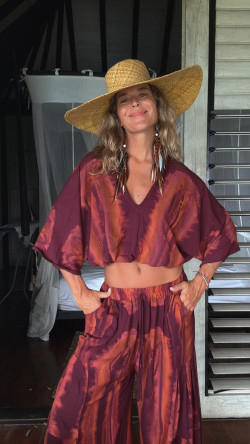 ZETA top, tie vino tinto