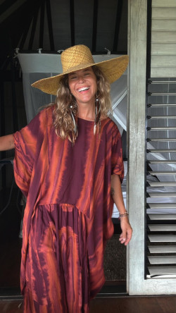 ZALI blusa irregular, tie burdeos /teja