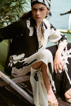 LONA pantalón largo, palmeras