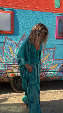 METIA caftán tie turquesa